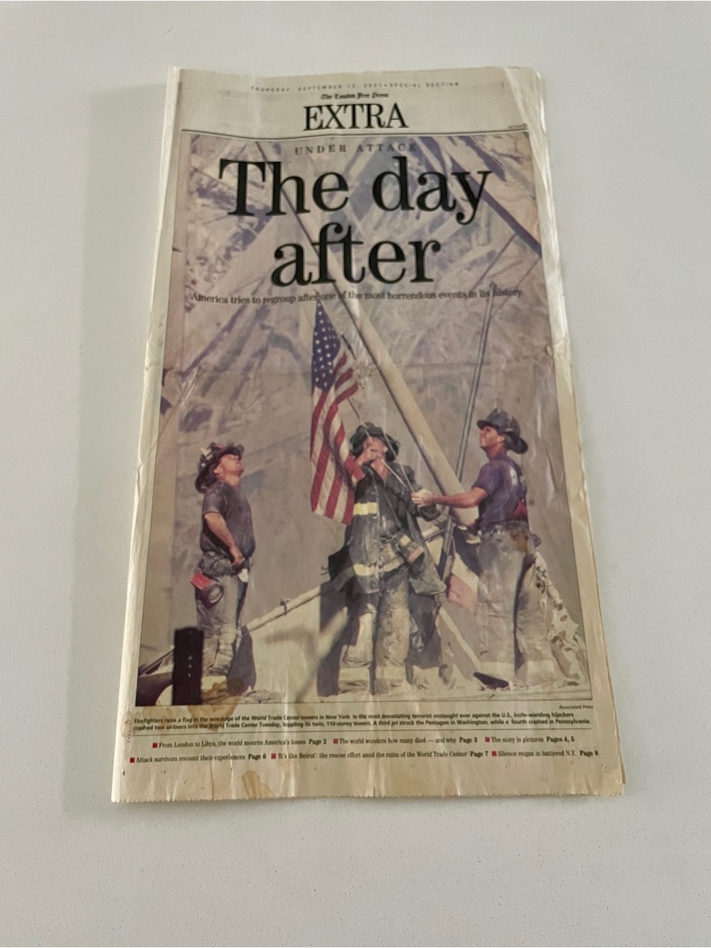 2001 London Free Press Newspaper - September 12 9/11
